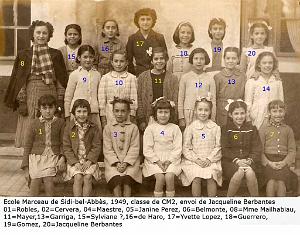 ECOLE MARCEAU FILLES 1949 CM2